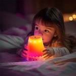 Elfeland Gesture Control USB Rechargeable LED Table Light with RGB Color Changing 3 Color Temperatures & Adjustable Height LED Mood Light for Desktop Bedroom Office