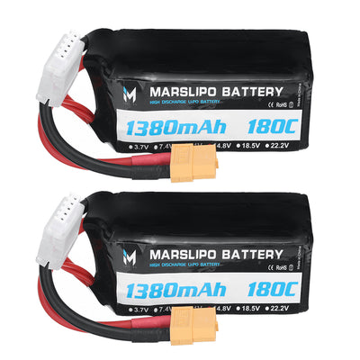 LinkMejor 14.8V 1380mAh 180C 4S Lipo Battery XT60 Plug for GEPRC Cinebot30 HD Darwinfpv CineApe35 FPV Racing Drone