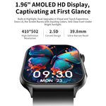 LinkMejor F101 1.96-inch AMOLED Display bluetooth Call Heart Rate Blood Oxygen Monitor Sleep Monitoring Multi-sport Modes IP68 Waterproof Smart Watch