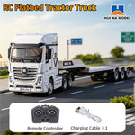 Huina Toys 9901 1/64 2.4G 12CH RC Car Flatbed Tractor Trailer Truck Cool LED Light Full Proportional Two Speed Remote Control RTR Vehicle Models Toys