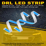 2pcs 12V 60cm Car LED thin Light Bar Dual-Color DRL Flowing Turn Signal Light Strips LED Car Daytime Running Light Flexible Headlights Brake Strip Lights Turn Signal