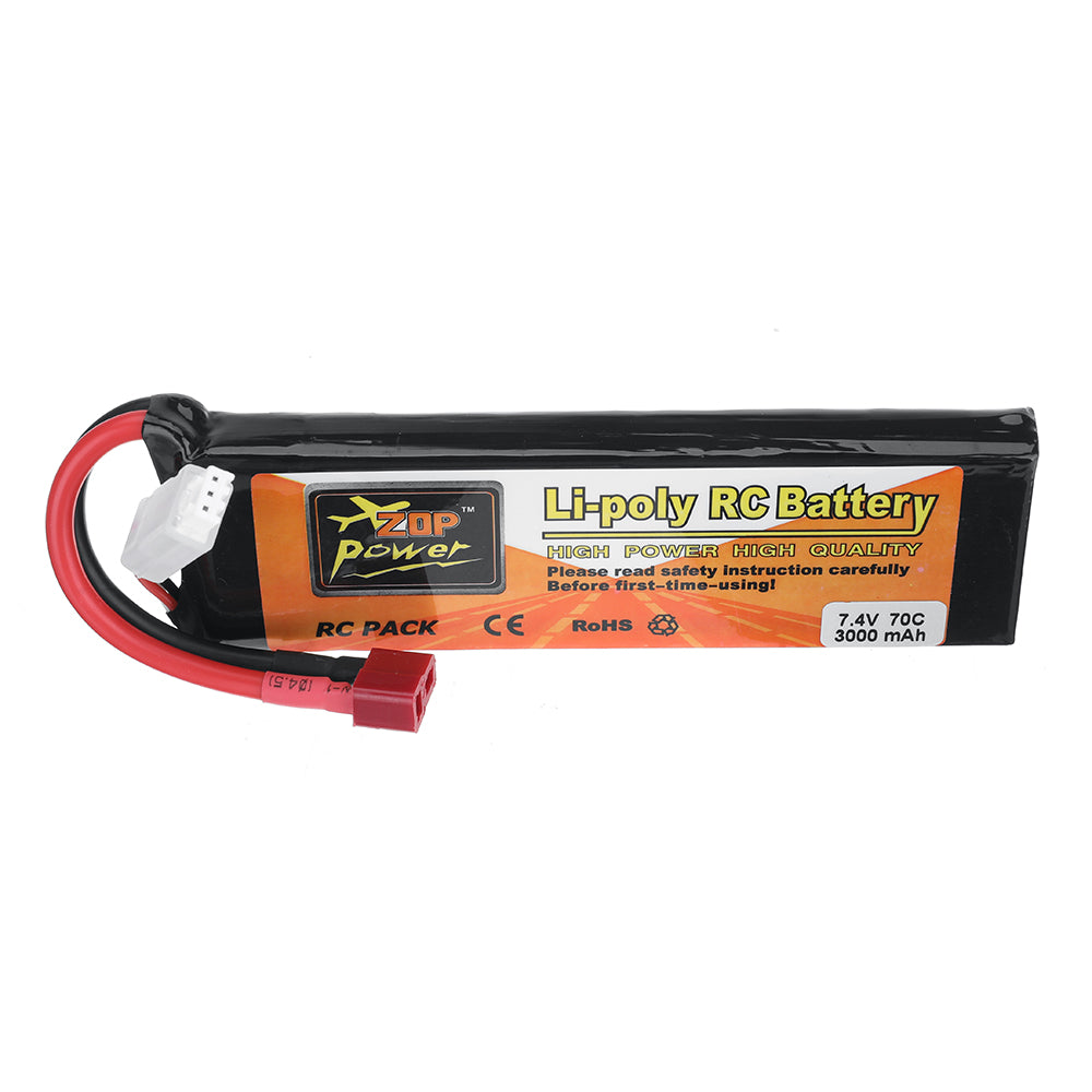 LinkMejor Power 7.4V 3000mAh 70C 2S LiPo Battery T Plug for RC Car