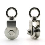 304 Stainless Steel Swivel Pulley Duplex Bearing Ultra Silent Detachable Rotation Heavy Duty Traction Wheel 280kg Load Capacity 360 Degree for Indoor Outdoor Rope Tool