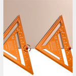 Aluminum Alloy Carpenter Precision Woodworking Triangle Measuring Ruler Rafter Square Measuring Layout Tool Multi-angle Woodworking Scriber Circle Drawing Metric Scale
