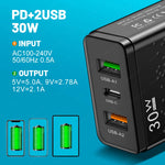 PD30W 3-Port USB PD Charger 2USB-A+USB-C PD QC3.0 Fast Charging Wall Charger Adapter EU Plug US Plug for iPhone 16 16 Pro 15 14 Plus 13 12 for Xiaomi 15 pro for Huawei Mate XT for Samsung Galaxy Z Flip6