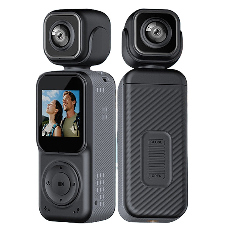 Q3 Portable Action Camera 4K Ultra HD Dual Lens Mini Recorder WiFi Night Vision 2000mAh Battery Loop Recording for Sports Travel Vlogging Outdoor