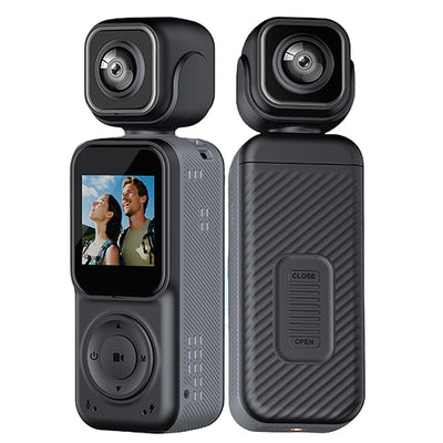 Q3 Portable Action Camera 4K Ultra HD Dual Lens Mini Recorder WiFi Night Vision 2000mAh Battery Loop Recording for Sports Travel Vlogging Outdoor