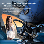 Car Front Windshield Sunshade V-Neck Foldable Umbrella Reflective Sunshade For Vehicles Blocking UV Sunshade Summer Keep Cool