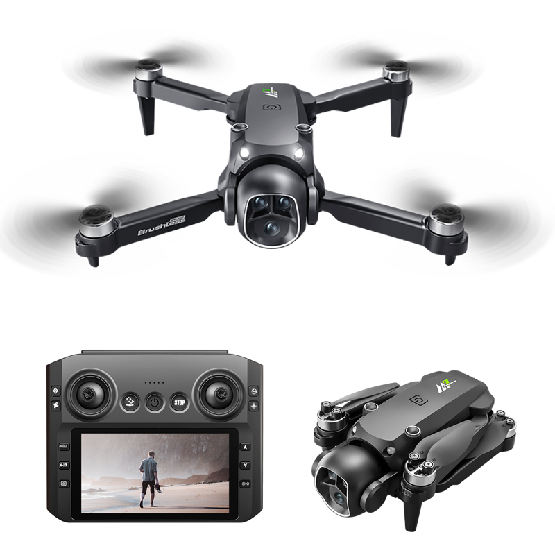 LinkMejor M7 WiFi FPV with 5.6inch LCD Screen Controller HD Dual Camera Servo Gimbal Optical Flow Positioning Brushless Foldable RC Drone Quadcopter RTF