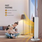 [US Direct] STEALTH 32'' Space Heater, 4 Modes, 6h Timer, Safety Fast - Quiet Heat,Tip-Over Protection, 1500W PTC Ceramic Heater Portable Tower Fan Electric Heater for Bedroom, Office, Indoors JHT100