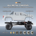 LinkMejor FCX18S GMC Sierra 2019 RTR 1/18 2.4G 4WD Brushless RC Car Officially Licensed Two Speed Metal Frame Gear Portal Axles Oil Shocks LED Light Pickup Off-Road Climbing Truck Vehicles Models Toys