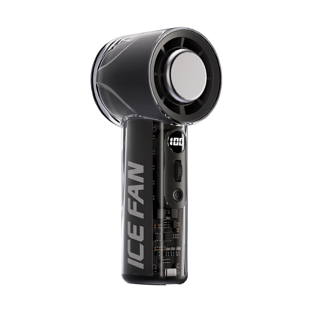Handheld 100 Wind Speed Ice Cooling Fan  USB Small Desktop Portable Cooling High Speed Long Endurance Fan With LED Digital Display