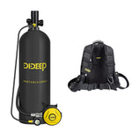 LinkMejor 4L Scuba Diving Tank Set with Upgraded Pressure Gauge +Diving Vest +Snorkel Goggle Portable Oxygen Cylinder for Recreational Diving, Training Diving, Spare Cylinder Diving 40-60 Min Breathing Time, Backup Air Supply for Adults Unisex