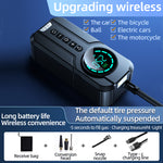 Portable Wireless Air Pump 15000mAh 150PSI Fast Inflation Charging LED Lighting HD Display for Car SUVs Motocycle Bike Ball