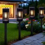 Elfeland 2Pcs Solar LED Lawn Light 3000K Light Sensor Control Waterproof IP44 Outdoor Light for Garden Courtyard Lawn Decoration Landscape Lighting