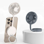 Magnetic Suction Fan USB Rechargeable 900mAh Foldable Mini Fan 3 Speed Adjustable Quiet Cooling Portable Multi-Angle Desktop Fan for Study Office