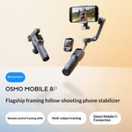 LinkMejor Osmo Mobile 8P 3-Axis Foldable Handheld Gimbal Smart Follow Multi-Subject Tracking 10H Long Battery Type-C Charging Gimbal Stabilizer for Smartphone Vlog Video Photography