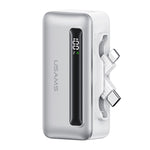 USAMS CD233 20W 4500mAh Dual-Port Plug-in Power Bank Digital Display External Battery Power Supply with 2 Inputs & 2 Outputs Support PD QC AFC FCP SCP Fast Charging for iPhone 16 Pro 15 14 Plus 13 12 Pro Max for Huawei Mate XT for Xiaomi 15pro for Samsung