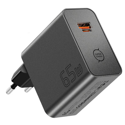 [GaN Tech] ESSAGER ES-CD65 65W 2-Port USB PD Charger USB-A+USB-C PD3.0 QC2.0/3.0/4.0 AFC PPS SCP FCP Fast Charging Wall Charger Adapter EU Plug for iPhone 17 17Pro 16 Pro Max 15 14 for Xiaomi 17pro for HUAWEI for OPPO