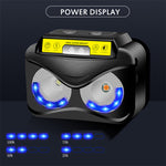 Bikight XPG COB White Yellow Light LED Headlamp Body Motion Sensor 6-Mode Red Blue Flash Headlight Rechargeable Camping Torch