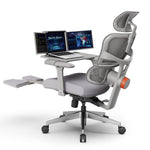LinkMejor NT002 Ergonomic Office Chair with Footrest High Back Desk Chair with Unique Adjustable Lumbar Support Backrest Seat Depth Adjustment Tilt Function 4D Armrest Recliner Chair for Home Office