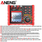 LinkMejor MH15 Insulation Resistance Tester Digital Megohmmeter AC/DC Voltage 0-750V/1000V Capacitance 0-60mF High Accuracy Multimeter 6000 Counts