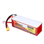 LinkMejor 22.2V 6000mAh 65C 6S LiPo Battery XT60 Plug for RC Drone