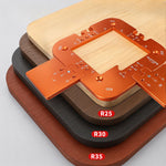 LinkMejor Woodworking Router Corner Radius Template Aluminium Alloy Handle-Free Grooving Arc Angle Positioning Jig R20-R35 Corner Radius