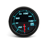 Universal 2" 52mm 12V Oil Pressure Gauge Meter W/Sensor 7 Color LED Tinted Face
