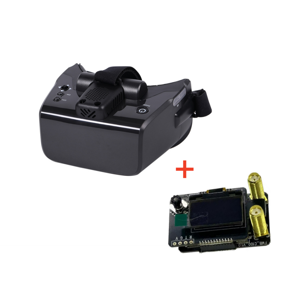 DirectFPV Fox Pro FPV Goggles w/ FPV Receive, 4" 1136*640 OLED, 1.3/2.4/4.9/5.8GHz Multi-Band, Dual Diversity Receiver, Built-in DVR, 4H Runtime for FPV Racing Drone