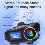 Coralme Q58MAX Motorcycle Helmet Mixing Intercom Helmet Bluetooth Headset with 300m Double Intercom Helmet Headset Group Speaker with LCD Display