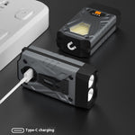 Bikight SD12 Dual Light LED Keychain Flashlight With COB Sidelight Multifunctional Clip Headlamp Magnetic Maintenance Light Outdoor Camping Tent Light USB Rechargeable LED Work Lamp