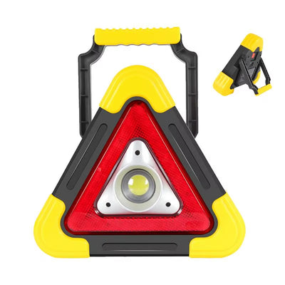 LinkMejor Triangle Warning Sign Night Light Warning Lamp Work Light Solar Powered Triangle Warning Sign Lamp With 4  Light Modes