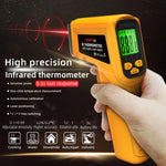 LinkMejor H2 Infrared Laser Thermometer -50℃ to 530℃ High Precision Non-Contact 12:1 Ratio Adjustable Emissivity LCD Backlit Display