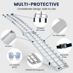LinkMejor Portable Car Ramp Aluminum Alloy with Adhesive Gloves Straps Fasteners