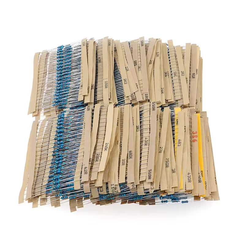 156 Value 3120 PCS 1/4W Metal Film Resistor Kit 1Ω-10MΩ 1% Tolerance Ideal for Electronics Projects and Circuit Design
