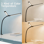 LinkMejor Desk Lamp 10 Brightness Levels Dimmable 3 Color Temperatures Eye Protection Study Work Reading Lamp Eye-friendly Computer Monitor Table Night Light