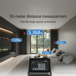 ATuMan LSA Laser Rangefinder 50m High Precision Handheld Distance Measurement Tool Multifunctional Compact Design Industrial Construction Large Screen Display