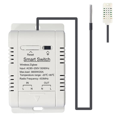 Tuya Zigbe Smart Temperature Humidity Switch Controller 20A 3800W with Waterproof Sensor Automation Timer APP Remote Voice Control with Alexa Google Home
