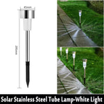 Elfeland 10PCS LED Solar Lawn Path Light Stainless Steel Waterproof Garden Landscape Lamp for Home Street Decoration