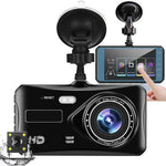 1080P HD Driving Recorder with 4-inch IPS Touch Screen Aluminum Alloy Material Front and Rear Dual Recording Dash Camera
