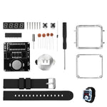 T15 DIY LED Digital Watch Kit Transparent Case Silicone Strap Microcontroller Clear Display Accessories for Soldering Practice