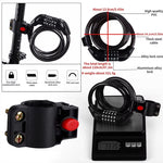 LinkMejor Bike Lock Steel Password Lock Five-digit Code Anti-theft 120CM Portable Safety Cable Lock for MTB Bike Electric Bike Scooter Motorcycle