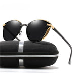 Mens Polarized Sunglasses Luxury Fashion Cat Eye Retro Metal Colorful Lens Oculos UV400 Sun Glasses