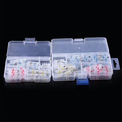 50/100PCS Solder Seal Heat Shrink Tube Butt Wire Connectors Waterproof Terminals Available in 4 Sizes Tinned Copper Material Ideal for Marine and Automobile Applications