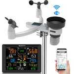 NicetyMeter 7-in-1 Weather Station Indoor Outdoor Temperature Humidity Wind Speed Direction Rain UV Wireless Color Console Forecast Data