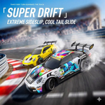 LinkMejor PO4302 RTR 1/43 2.4G 4WD Drift RC Car with Gyro Full Proportional Remote Control Mini Race LED Light High-Speed Motor On-Road Racing Vehicle Model Boys Gifts Toys