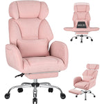 HOFFREE Criss Cross Office Chair with Footrest and  Adjustable Armrests & Headrest 90°-135° Back Adjustable Wide Seat Comfy Desk Ergonomic Office Chair