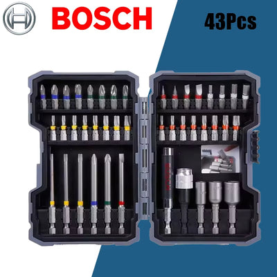 for Bosch Electric Screwdriver Bit Set 43 Pieces Power Drill Accessories PH1 PH2 PZ1 PZ2 Hex Torx Extended Bits Steel DIY Tool