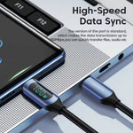 Toocki TQ-X03 5A PD100W Type-C to Type-C Cable Digital Display Support Fast Charging Data Transmission Tinned Copper Core Line 1M/2M Long for iPhone 15 15 Plus for Huawei Pura 70 Ultra for Samsung Galaxy Z Flip 6